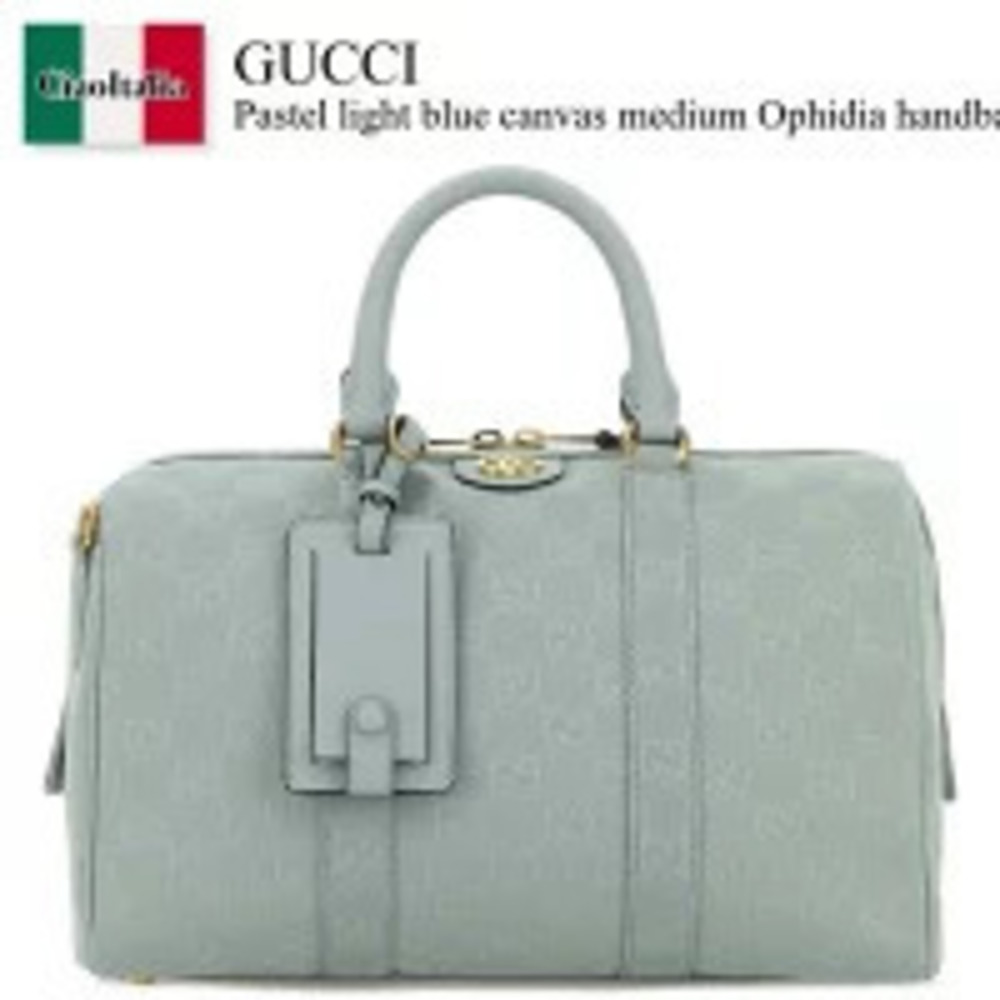 Gucci Bag Handbag Pastel Blue Canvas Ophidia